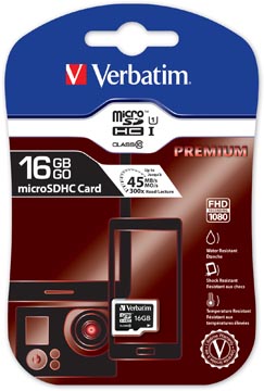 Verbatim microSDHC geheugenkaart, klasse 10, 16 GB
