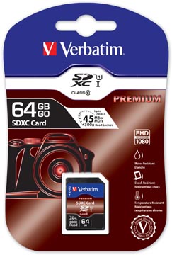Verbatim SDXC geheugenkaart, klasse 10, 64 GB