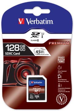 Verbatim SDXC carte mémoire, classe 10, 128 Go