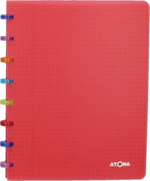 Atoma Tutti Frutti cahier, ft A5, 144 pages, quadrillé 5 mm, transparant rood