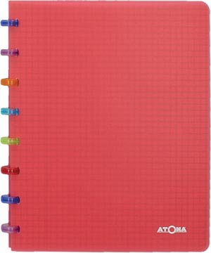 Atoma Tutti Frutti schrift, ft A5, 144 bladzijden, commercieel geruit, transparant rood
