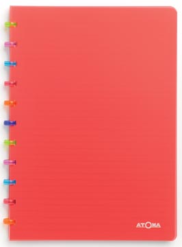 Atoma Tutti Frutti schrift, ft A4, 144 bladzijden, commercieel geruit, transparant rood