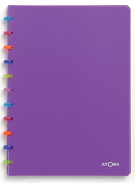 Atoma Tutti Frutti cahier, ft A4, 144 pages, commercieel quadrillé, transparant paars