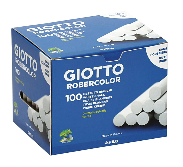 Craie tableau noir Giotto blanche boîte de 100 pièces