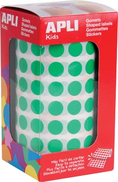 Apli Kids stickers op rol, cirkel diameter 10,5 mm, groen