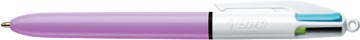 Bic 4 Colours Fun, stylo bille, 0,32 mm, 4 couleurs d'encre pastel, corps rose pastel