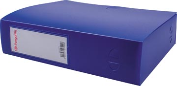 Pergamy elastobox, voor ft A4, uit PP van 700 micron, rug van 8 cm, blauw