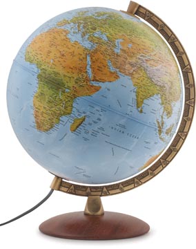 Wereldbol Astra, met dubbel effect: reliëf en politiek, diameter 30 cm, Nederlands